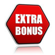 extra bonus in red hexagon banner