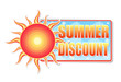 summer discount in label with sun