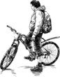 stopped cyclist