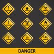 Vector illustration set label danger