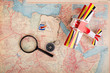 compass on vintage map