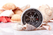 compass on vintage map