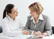 Happiness two businesswomen team