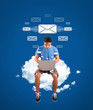 man working on a cloud