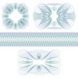Set of decorative guilloche rosettes