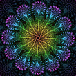 Bright rainbow vector peacock feathers background