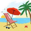 Chair and umbrella on the beach