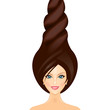 Vector illustration of beautiful girl with long blond hair