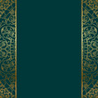 Vector turquoise & gold ornate border