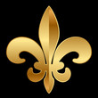 Vector gold Fleur-de-lis ornament on black