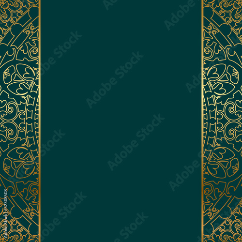 Vector: Vector turquoise & gold ornate border Vector turquoise & gold ornate border