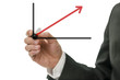 Business graph with rising arrow