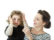 Little daughter and mom