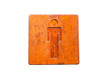 Brown hard wood polished toilet sign