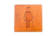 Brown hard wood polished toilet sign