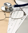 Pen stethoscope and glasses