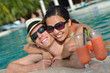 happy young couple have fun on beach