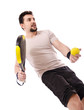 Paddle tennis serve.