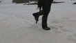 Climbers walking on snowy mountain