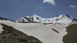 A beautiful snowy mountain panaroma pan shoot