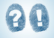 Fingerprint with question and exclamation mark - Vector
