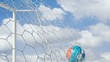 Slovenia Ball Scores in Slow Motion with Sky Background