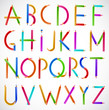 Colorful alphabet of pencils. Vector
