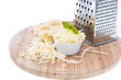 Emmentaler with Cheese Grater on white