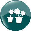 Illustration: Flowerpot with plant - green icon isolated Flowerpot with plant - green icon isolated