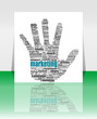 Thumb up shape with social media words