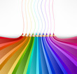 Abstract background with art pencils. Vector