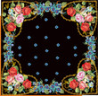 frame with roses in hearts