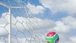 South Africa Ball Scores in Slow Motion with Sky Background