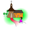 Girl going to church