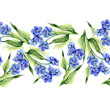 Forget-me-not Flowers Seamless Garland