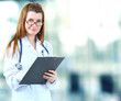 Medical doctor woman in the office