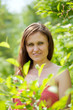  woman in spring  garden
