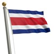 Die Flagge von Costa Rica flattert am Fahnenmast