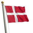 Die Flagge von Dänemark flattert am Fahnenmast