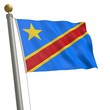 Die Flagge von Demokratische Republik Kongo am Fahnenmast