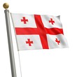 Die Flagge von Georgien flattert am Fahnenmast