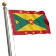 Die Flagge von Grenada flattert am Fahnenmast