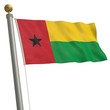 Die Flagge von Guinea-Bissau flattert am Fahnenmast