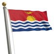 Die Flagge von Kiribati flattert am Fahnenmast