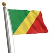 Die Flagge von Kongo flattert am Fahnenmast