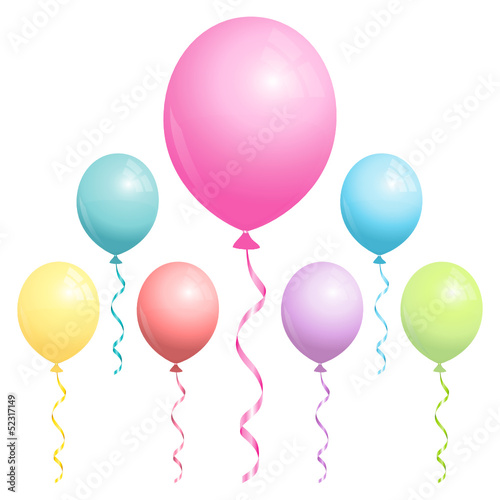 Vector: Birthday Balloons Pastel Birthday Balloons Pastel