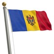 Die Flagge von Moldawien flattert am Fahnenmast