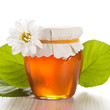 Glass jar with honey