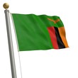 Die Flagge von Sambia flattert am Fahnenmast