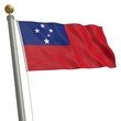 Die Flagge von Samoa flattert am Fahnenmast